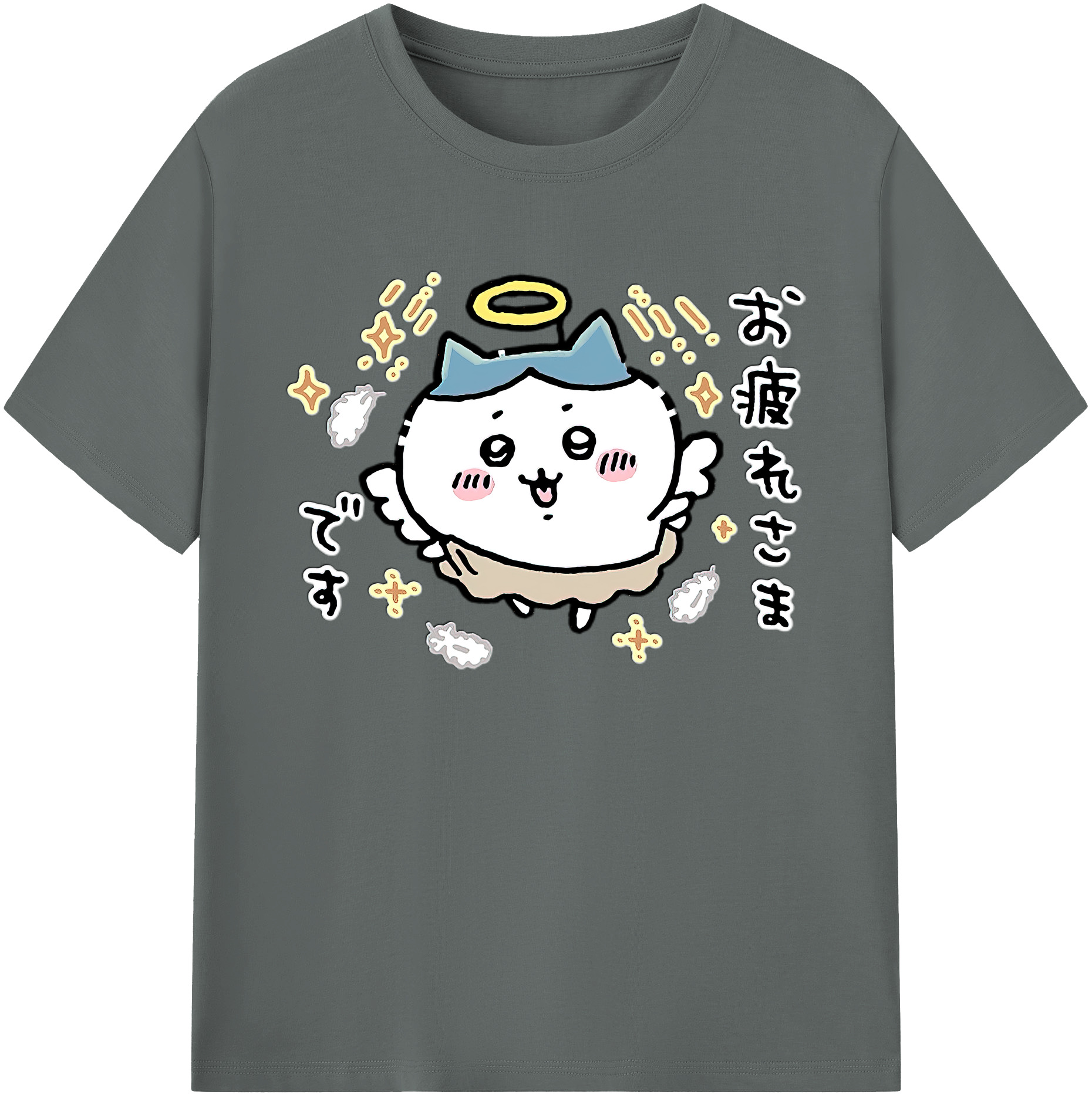 （画像用） ちいかわ ハチワレ Chii-kawa hachiware 綿100％ メンズ半袖Tシャツ｜肌触りやわらか＆通気性